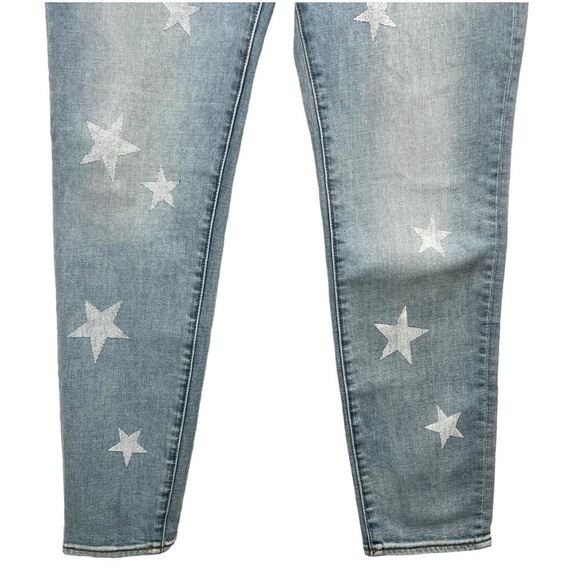 Driftwood Jackie High Rise Light Wash Star Print Straight Leg Jeans Women’s 29 - Picture 5 of 12